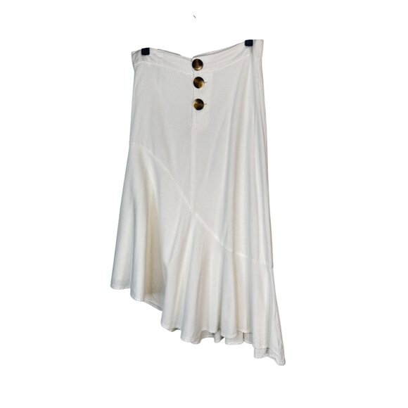 2/$30 ZARA Size M White Asymmetrical Button Front Skirt - Picture 1 of 11
